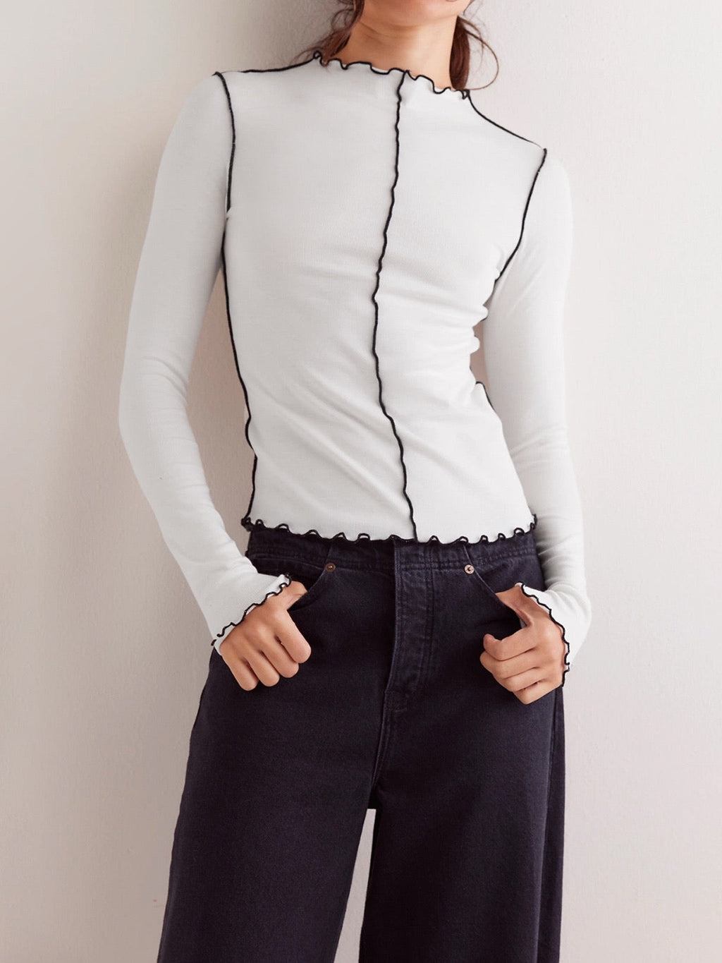 Millie - Longsleeve Shirt with Contrast Details