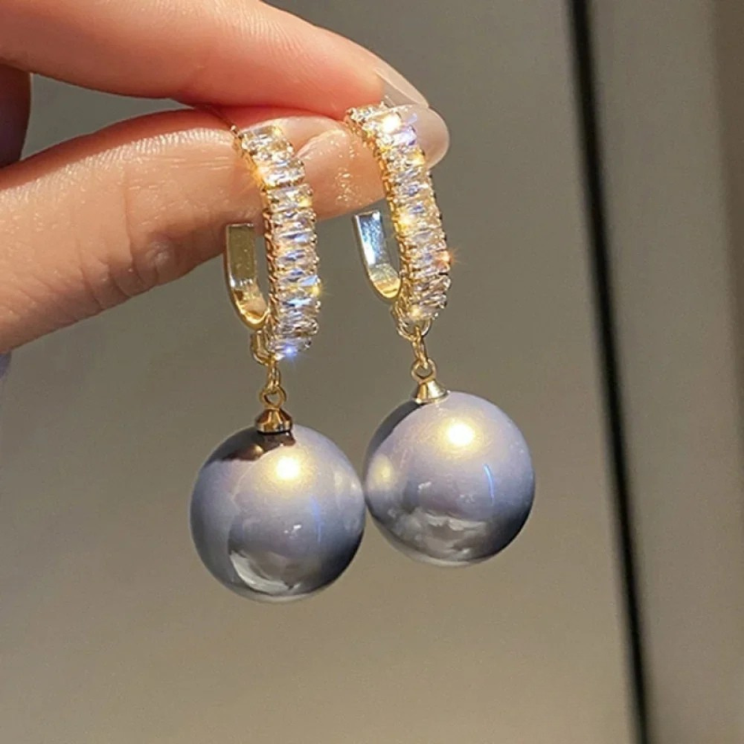 Pearl and Cubic Zirconia Earrings Exclusive Couture Collection