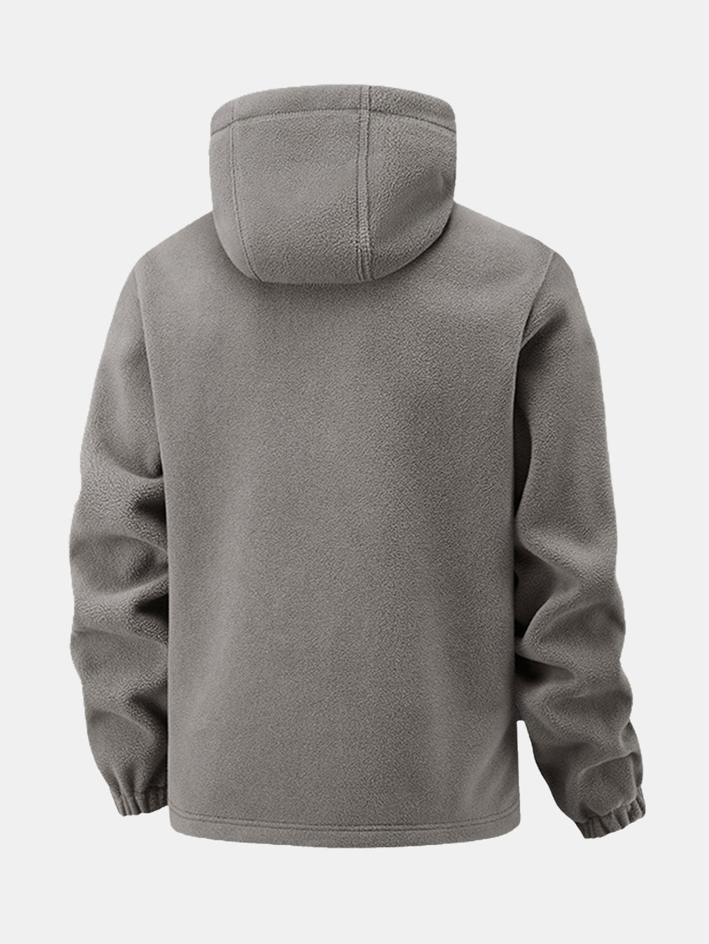 Men's Hooded Polar Fleece Jacket – Warm Full Zip Outdoor Layer with Zipped Pockets for Autumn and Winter