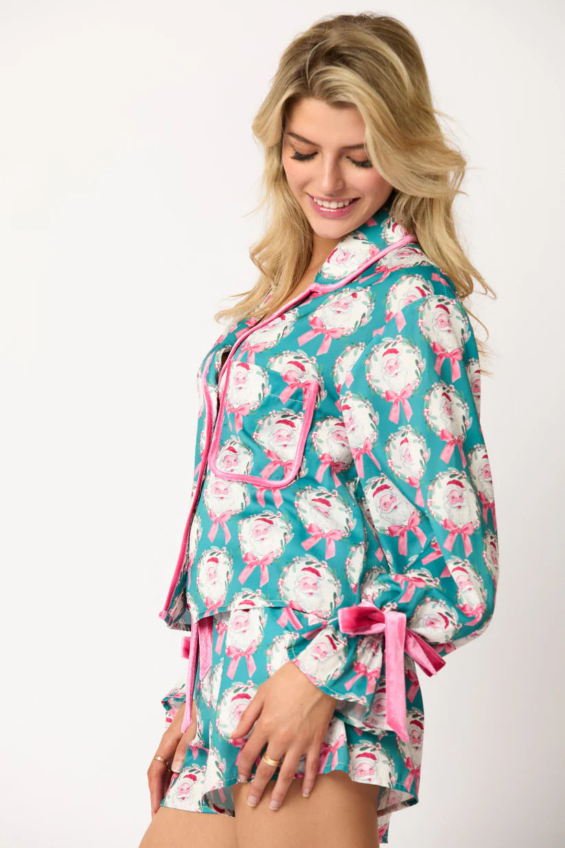 Coordinated Christmas Character Print Pajama Short Set