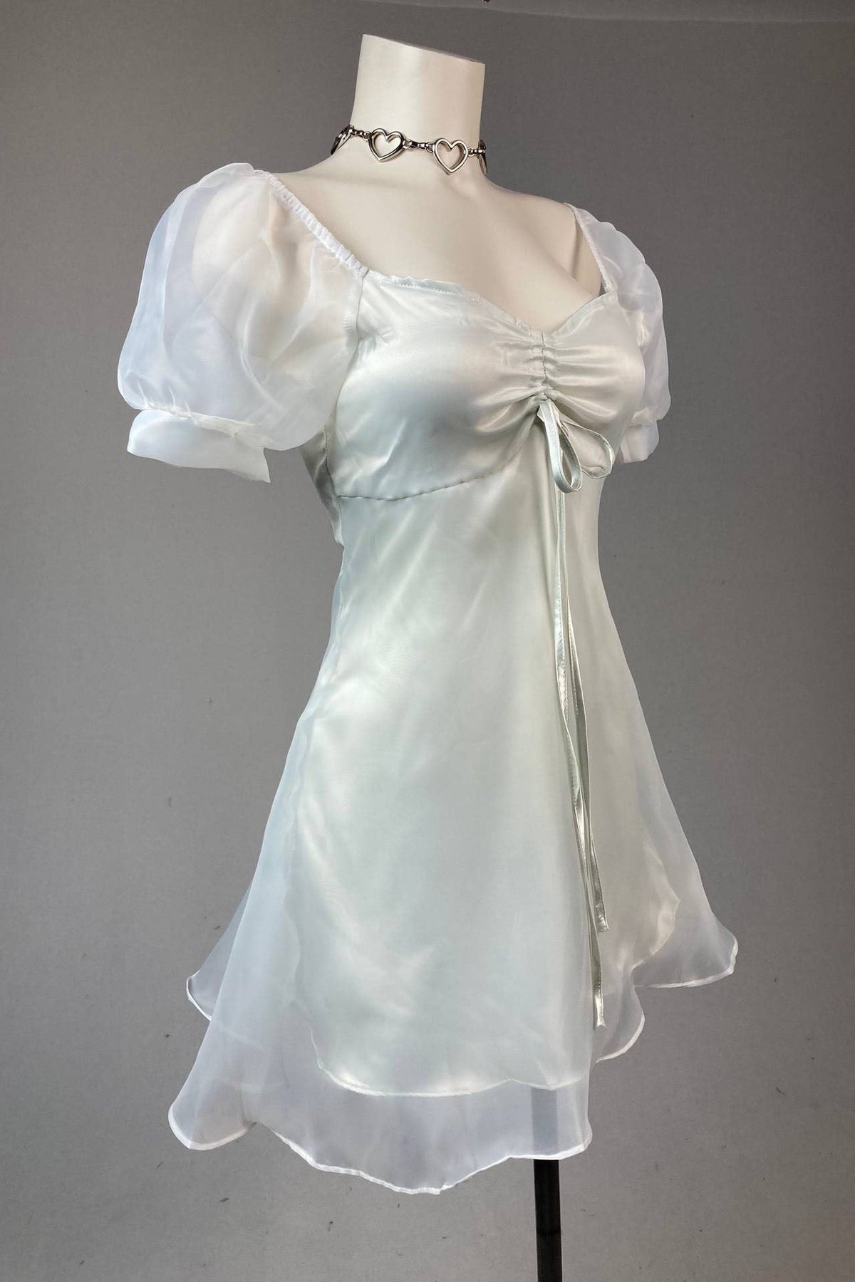 Modern Puff Sleeve Sheer Princess Dress