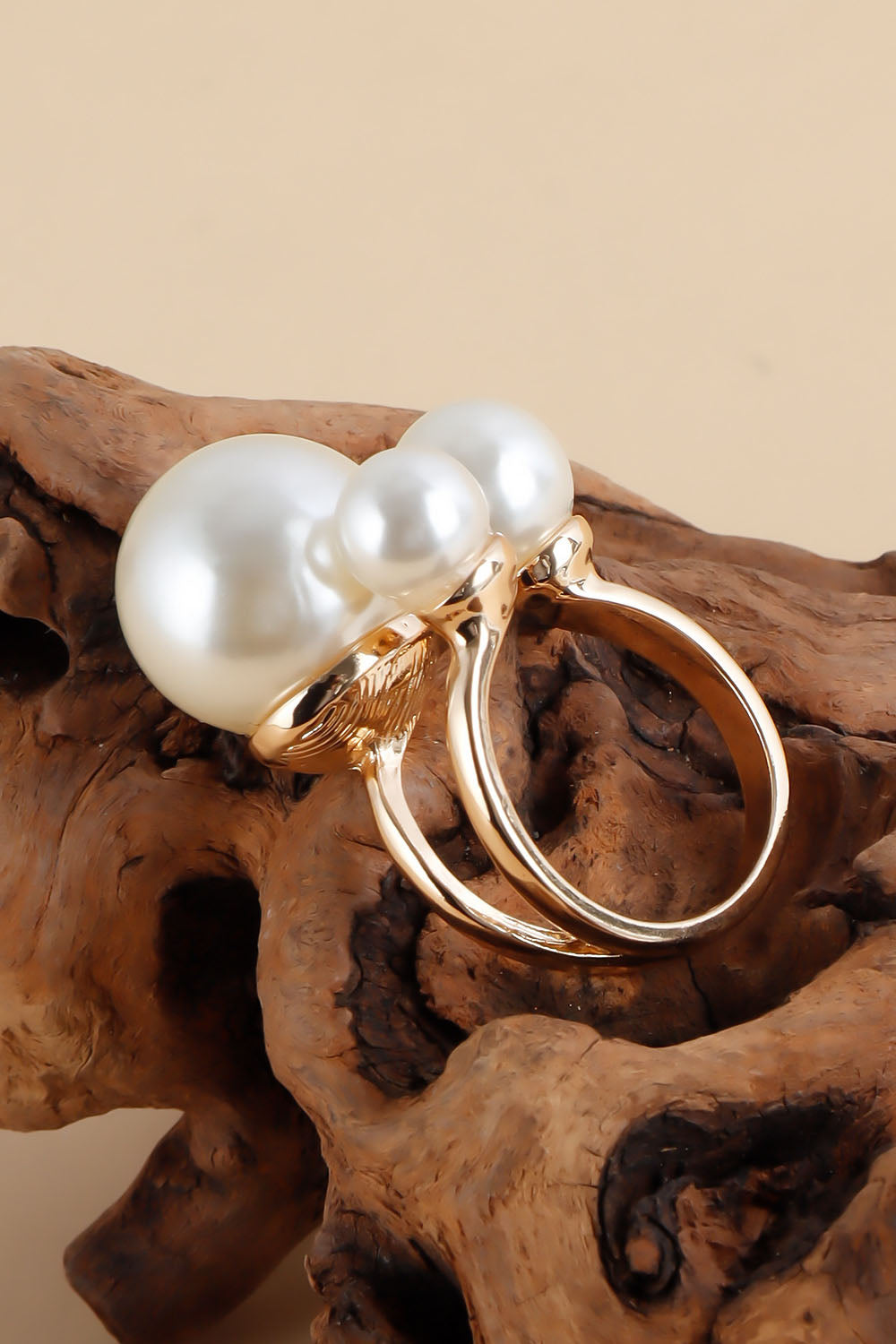 Statement French Triple Pearl Ring