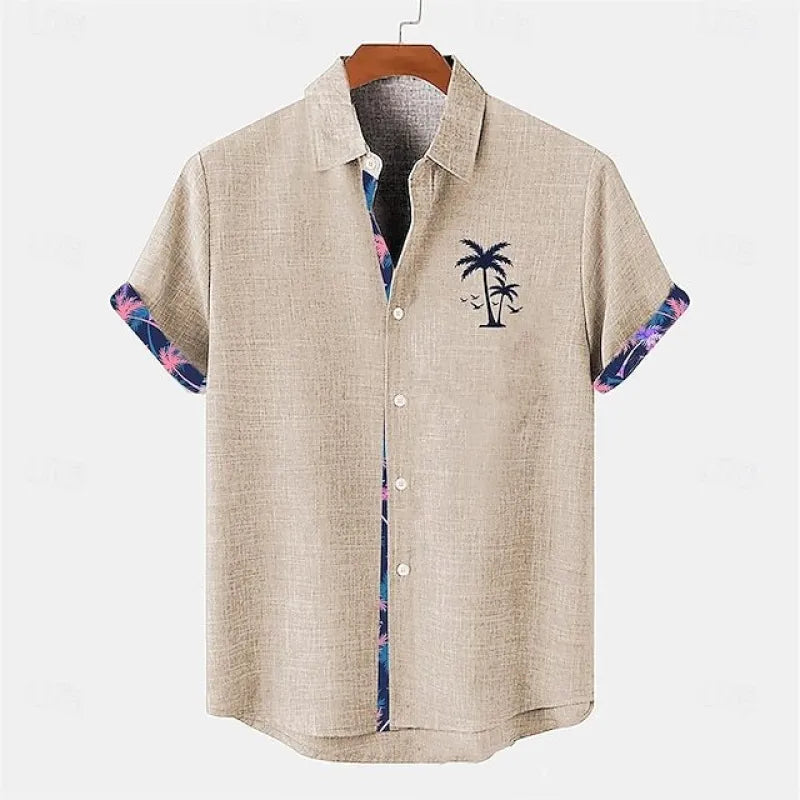 Men's Gingham Shirt – Short Sleeve Contrast Cuff Detail