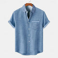Men's Gingham Shirt – Short Sleeve Contrast Cuff Detail