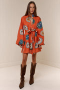 Modern Patchwork Stand-Collar Dress