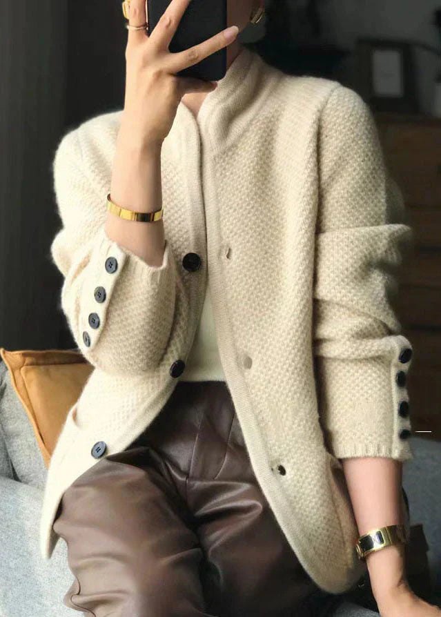 Women’s Textured Knit Longline Cardigan with Button Front and Pockets – Elegant Smart Casual Layer for Autumn and Winter