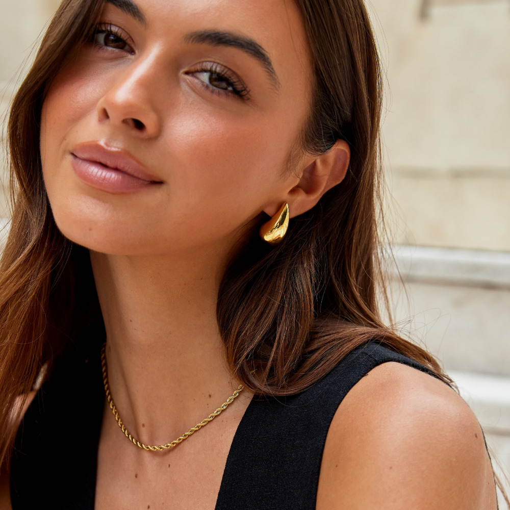 Gold Soul Drop Earrings - Ondina
