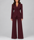 Athena - Women's Cinched-Waist Blazer & Wide-Leg Trousers Suit