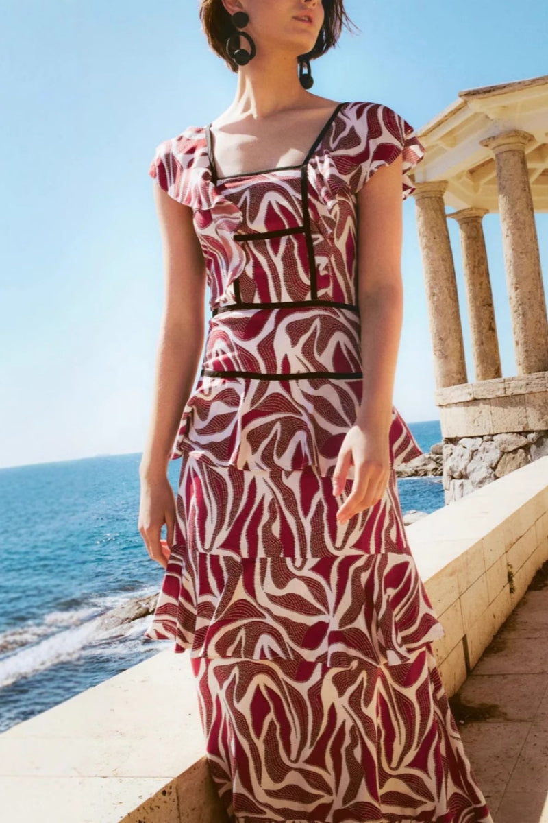 Short Sleeve Flower Dress