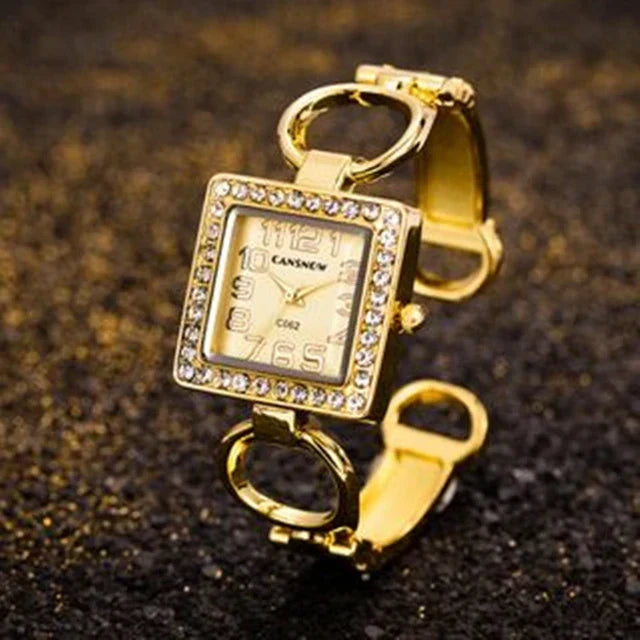 FrostGlimmer Radiant Stainless Steel Bracelet Watch