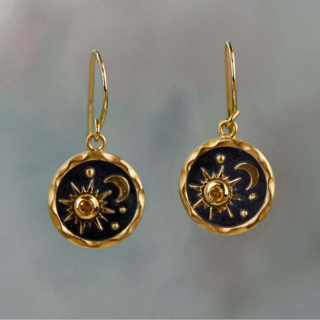 Sun and Moon Boho Vermeil Earrings Exclusive Limited Edition