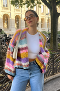 Oversized and Colorful Knit Cardigan