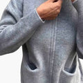 Women’s Textured Ribbed Knit Zip-Up Cardigan with Stand Collar and Pockets – Relaxed Warm Layer for Autumn and Winter