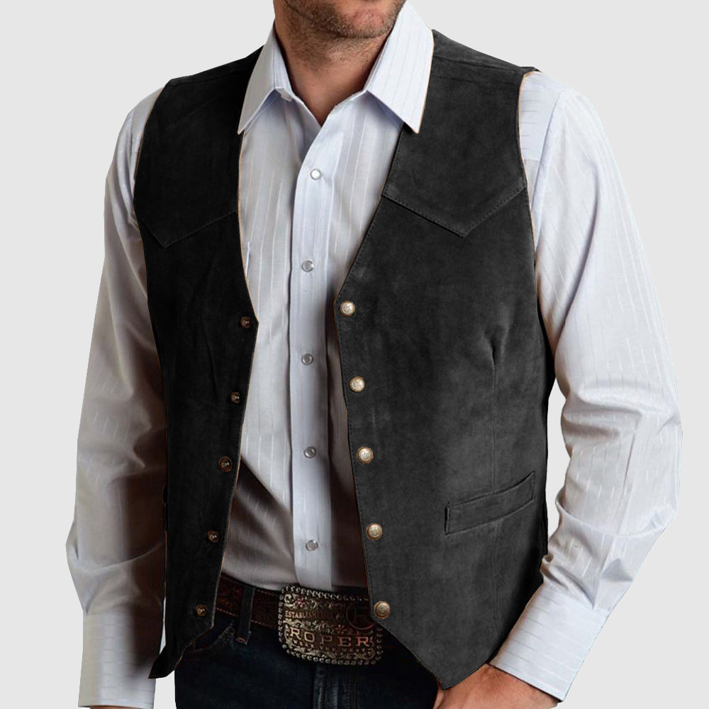 Wool Blend Vest with Button Front