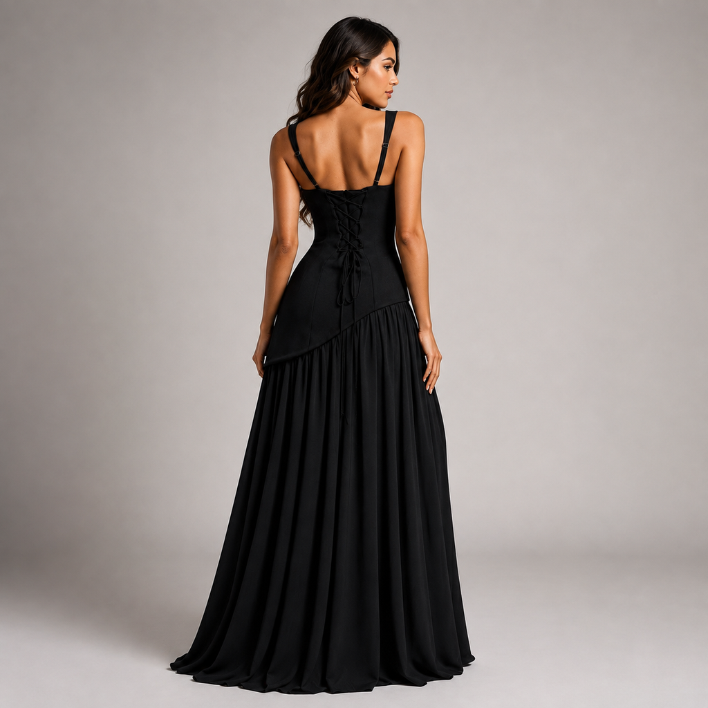 Women's Wedding Guest Maxi Dress with Slit