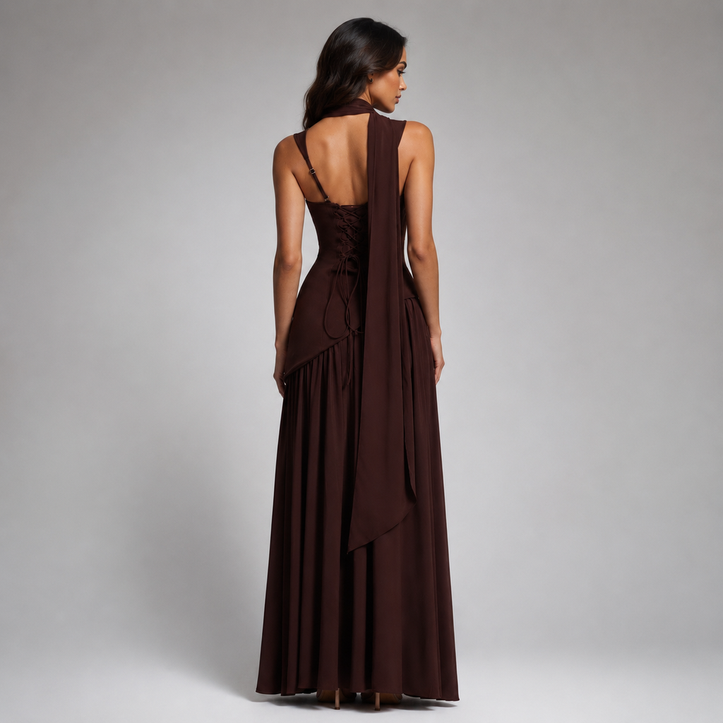 Women's Wedding Guest Maxi Dress with Slit