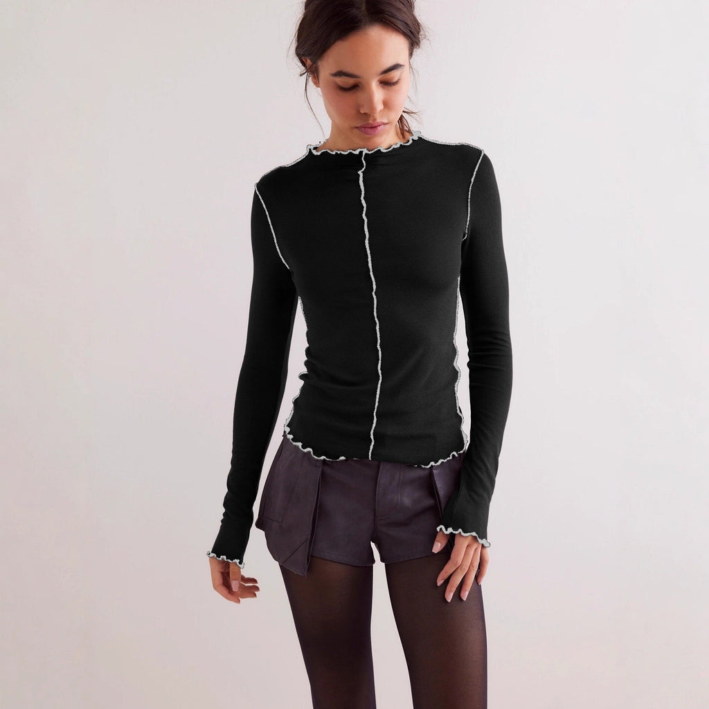 Millie - Longsleeve Shirt with Contrast Details