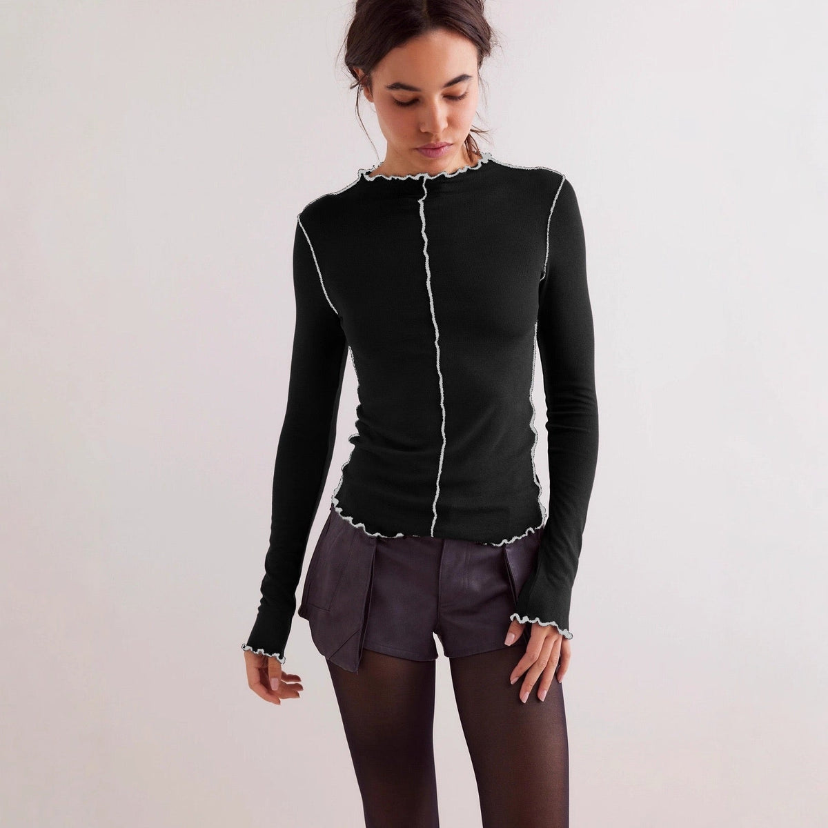 Millie - Longsleeve Shirt with Contrast Details