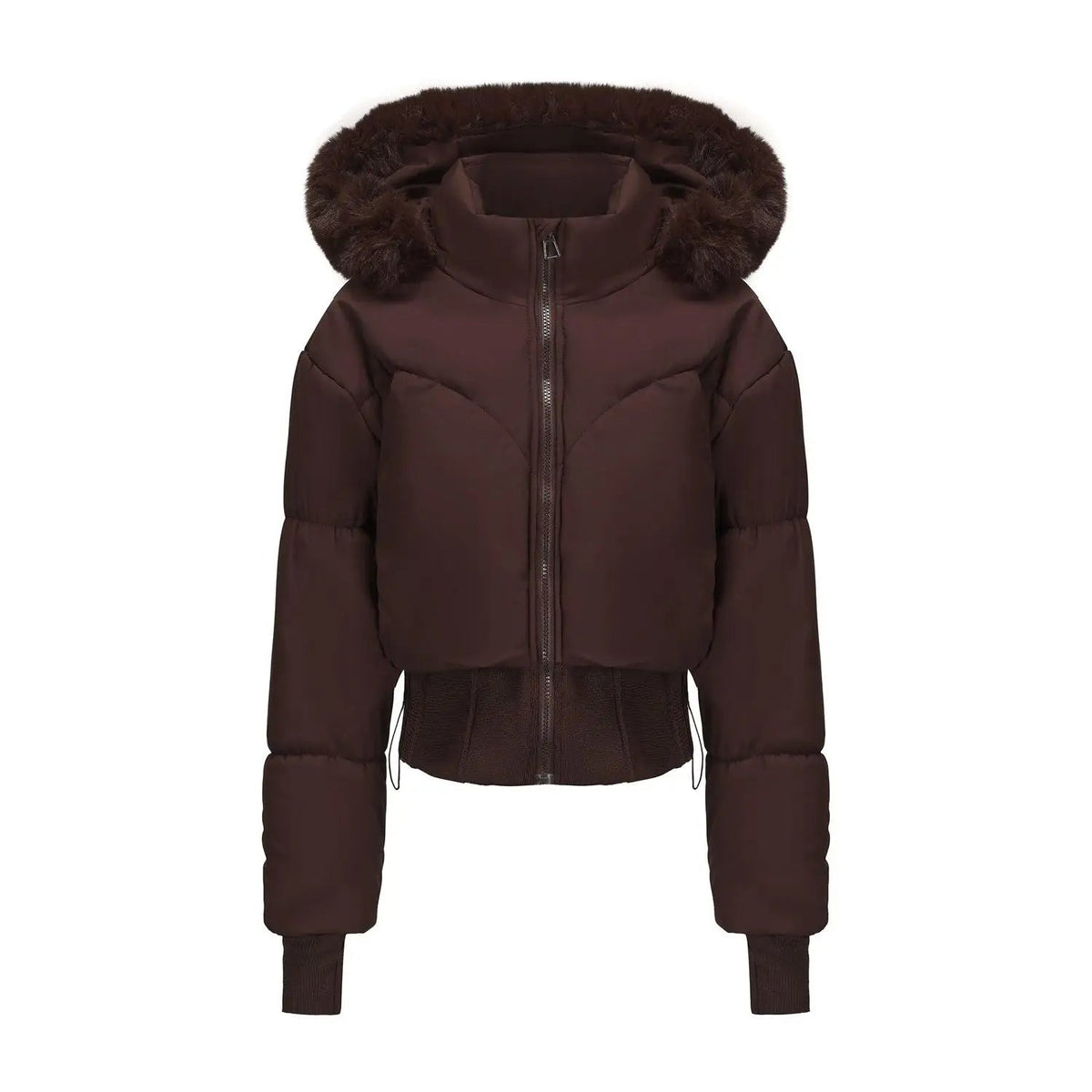 Ladies Winter Coat with Hood and Luxury Fur Collar
