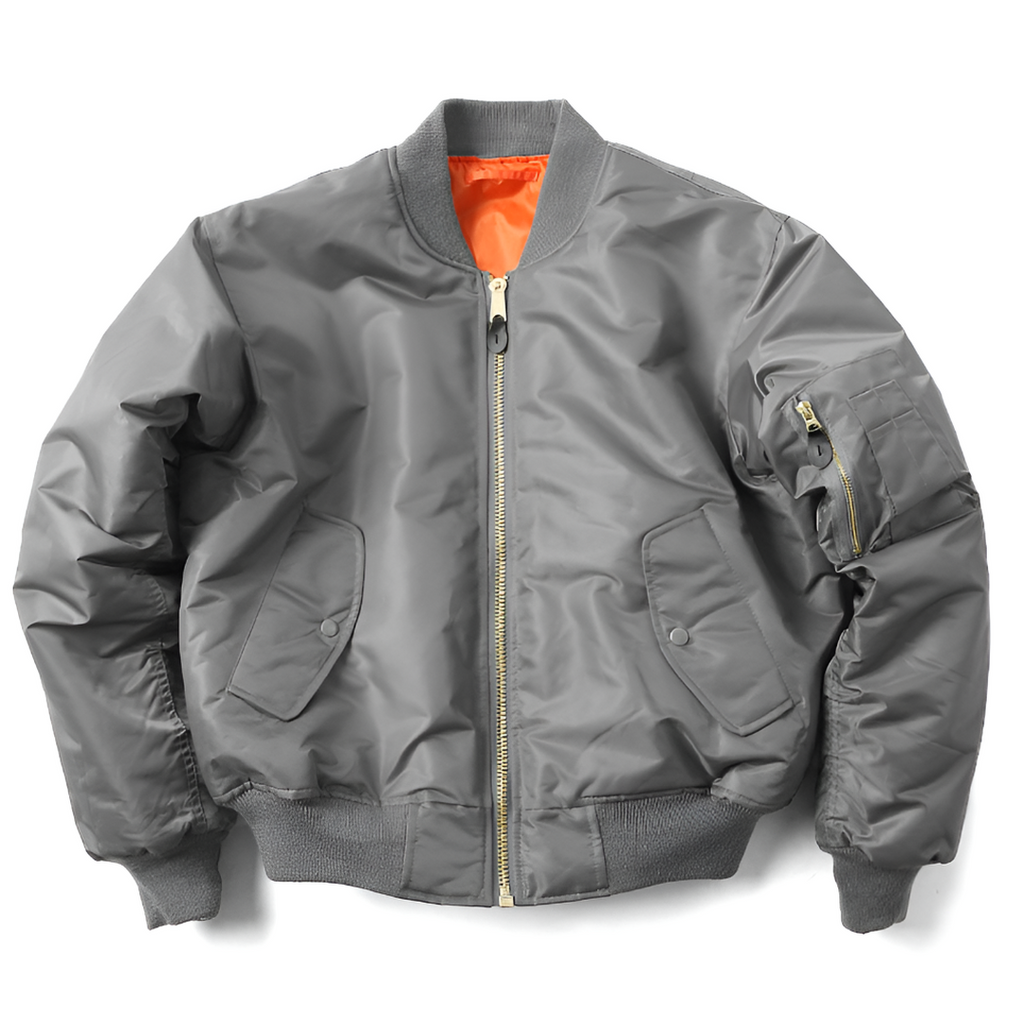 Women's Classic Zip-Up Bomber Jacket with Ribbed Collar and Utility Sleeve Pocket – Relaxed Fit Lightweight Casual Outerwear for Everyday Streetwear and Autumn Spring Layering