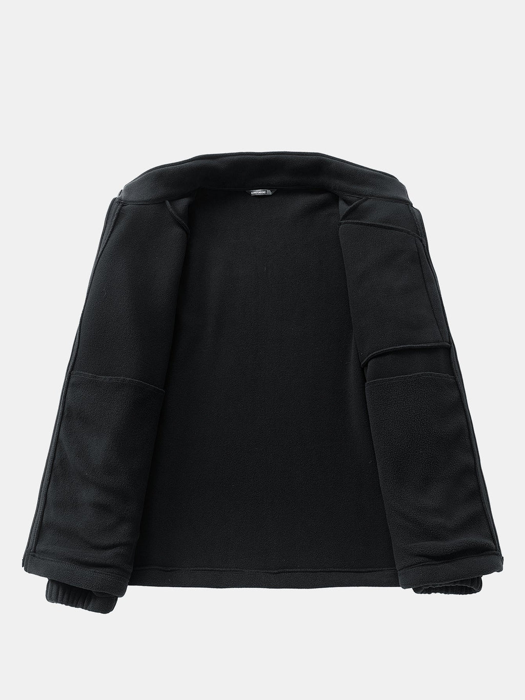 Men's Polar Fleece Zip-Up Jacket – Warm Winter Outdoor Layer with Stand Collar and Practical Zipped Pockets