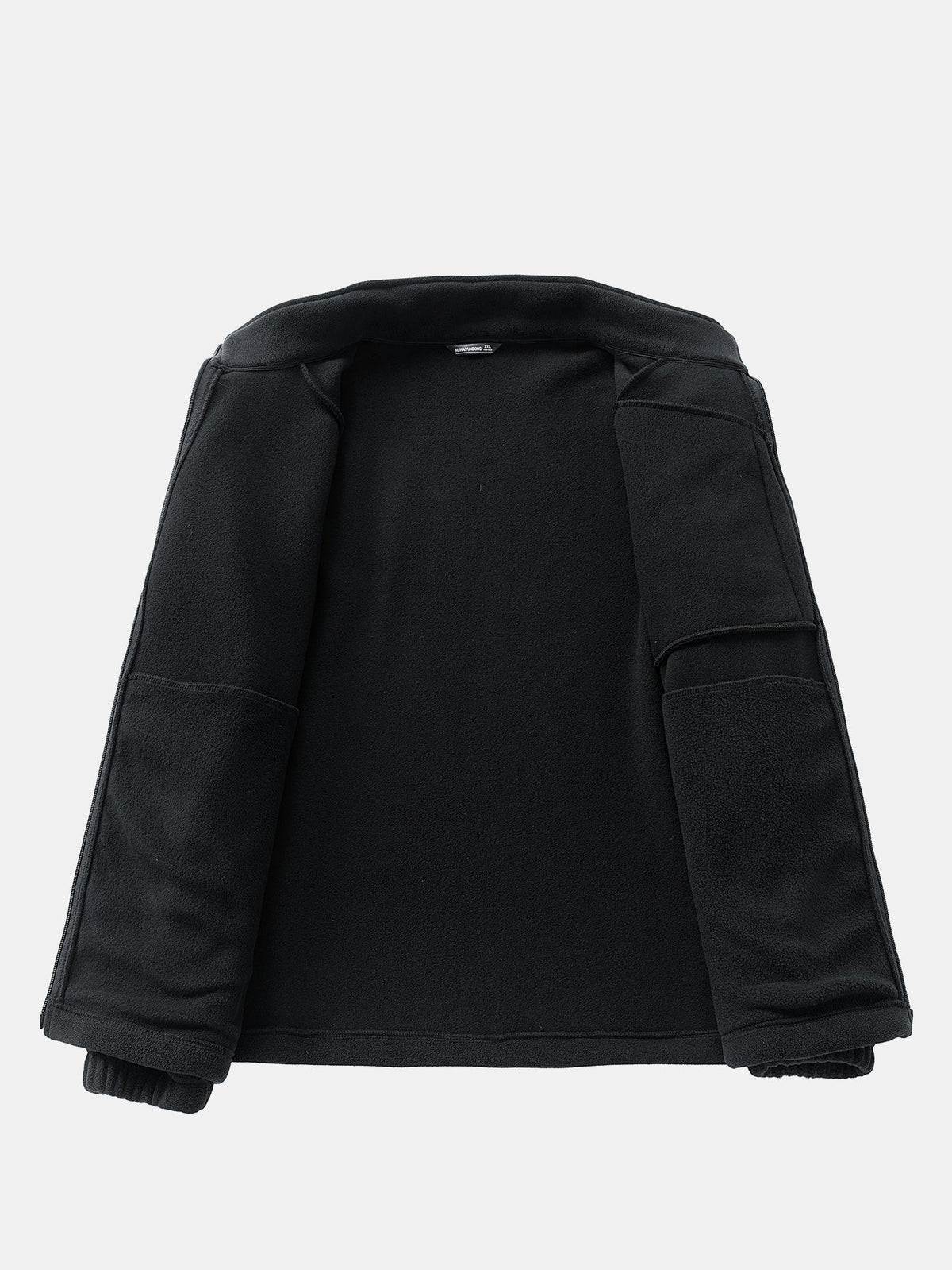 Men's Polar Fleece Zip-Up Jacket – Warm Winter Outdoor Layer with Stand Collar and Practical Zipped Pockets