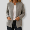 Elsie - Women's Ribbed Cardigan with Front Patch Pockets