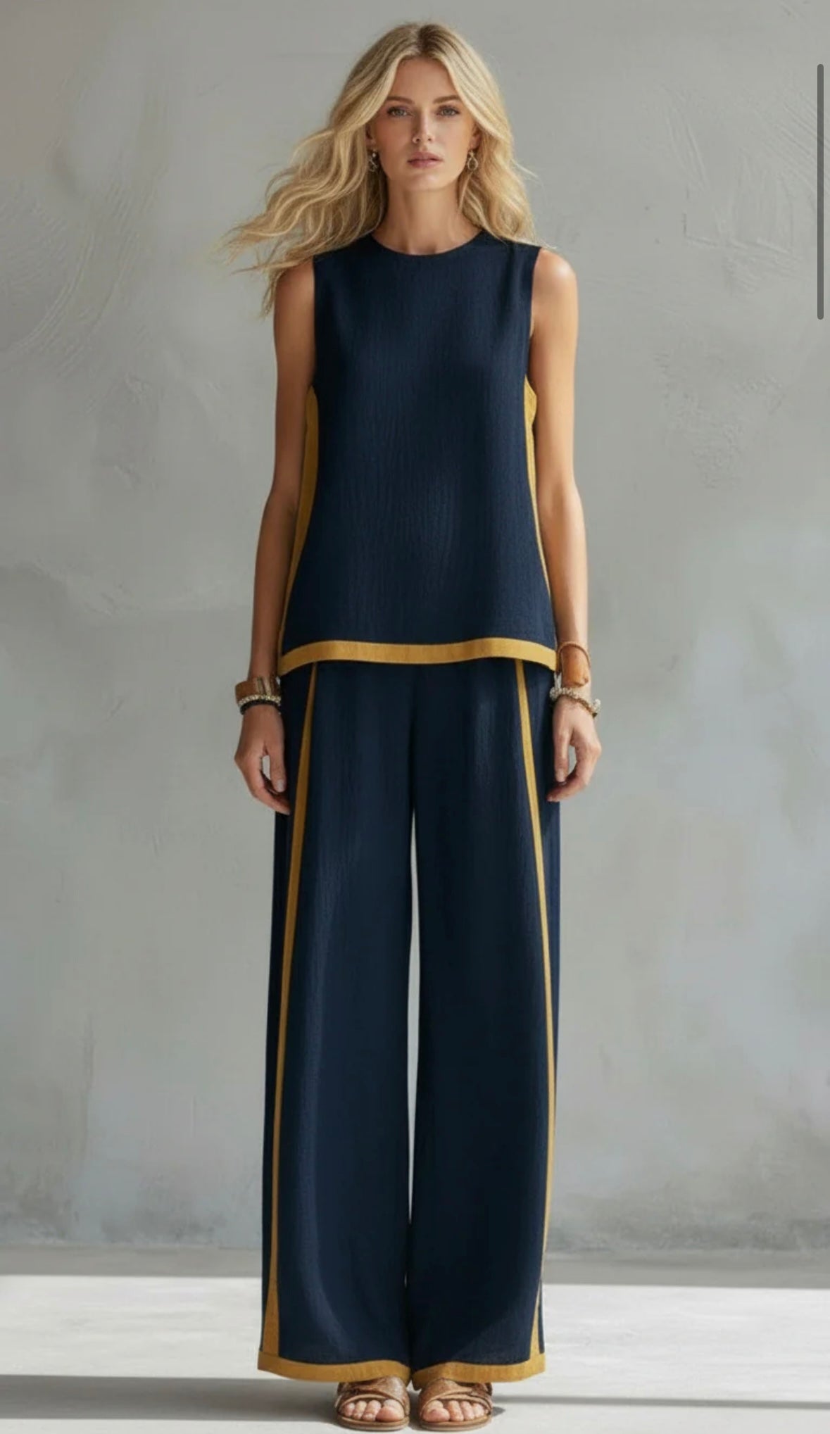Taylor | Sleeveless Wide Leg Two-Piece Set