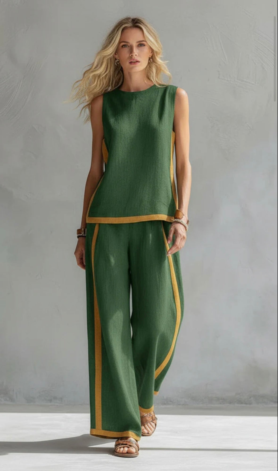 Taylor | Sleeveless Wide Leg Two-Piece Set