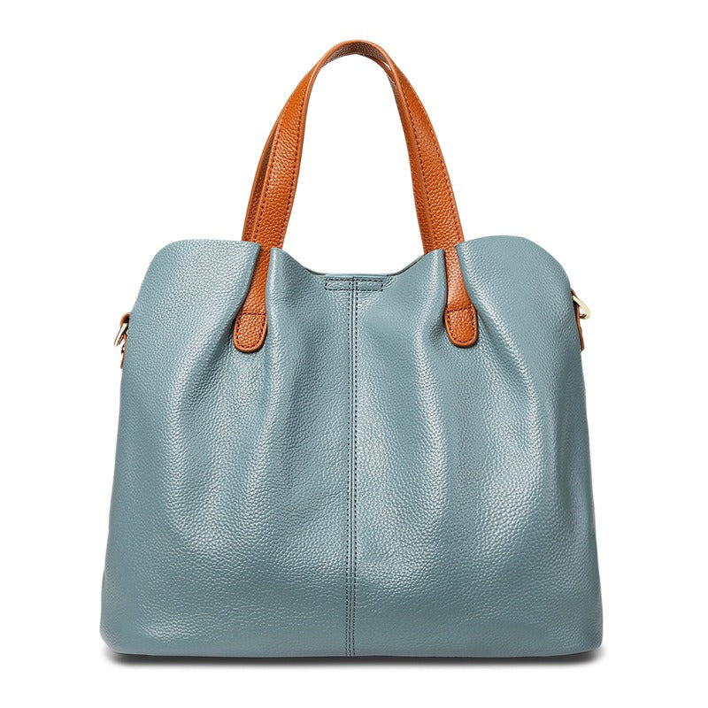 Alana | Shoulder Crossbody Genuine Leather Handbags Head Layer Cowhide Litchi Grain Women Handbag