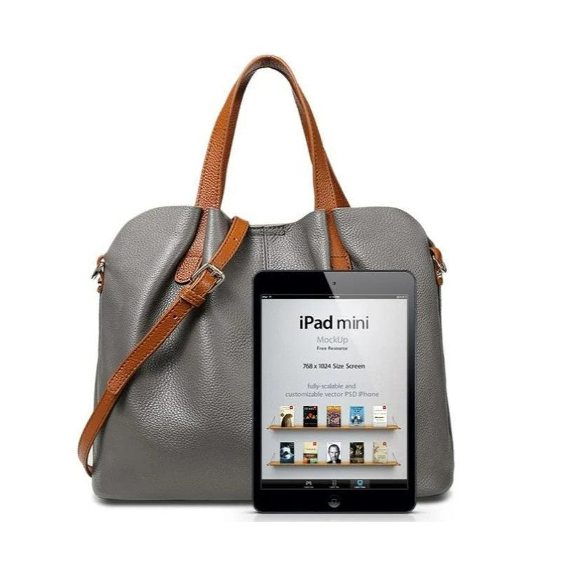 Alana - Shoulder Crossbody Genuine Leather Handbags Head Layer Cowhide Litchi Grain Women Handbag