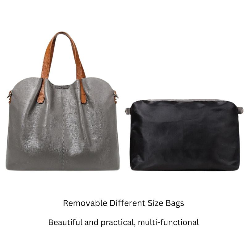 Alana - Shoulder Crossbody Genuine Leather Handbags Head Layer Cowhide Litchi Grain Women Handbag