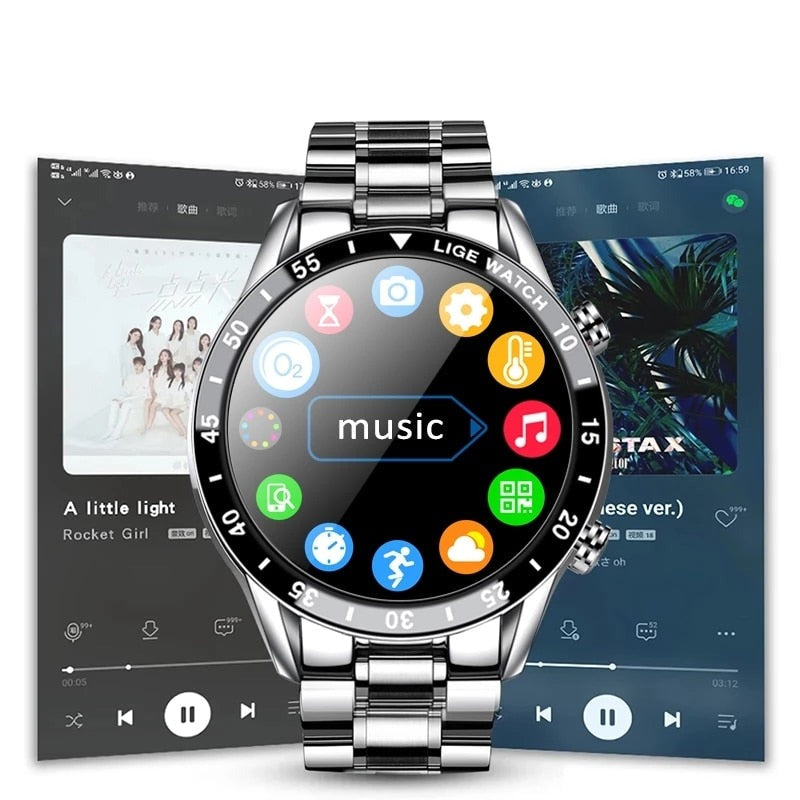 Luxury Men's Smartwatch - Multisport Mode - Health Monitoring