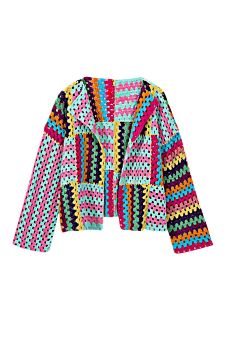 Modern Pontia Rainbow Stripe Knit Cardigan