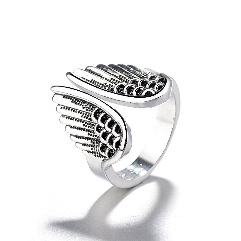Adjustable 925 Silver Angel Ring