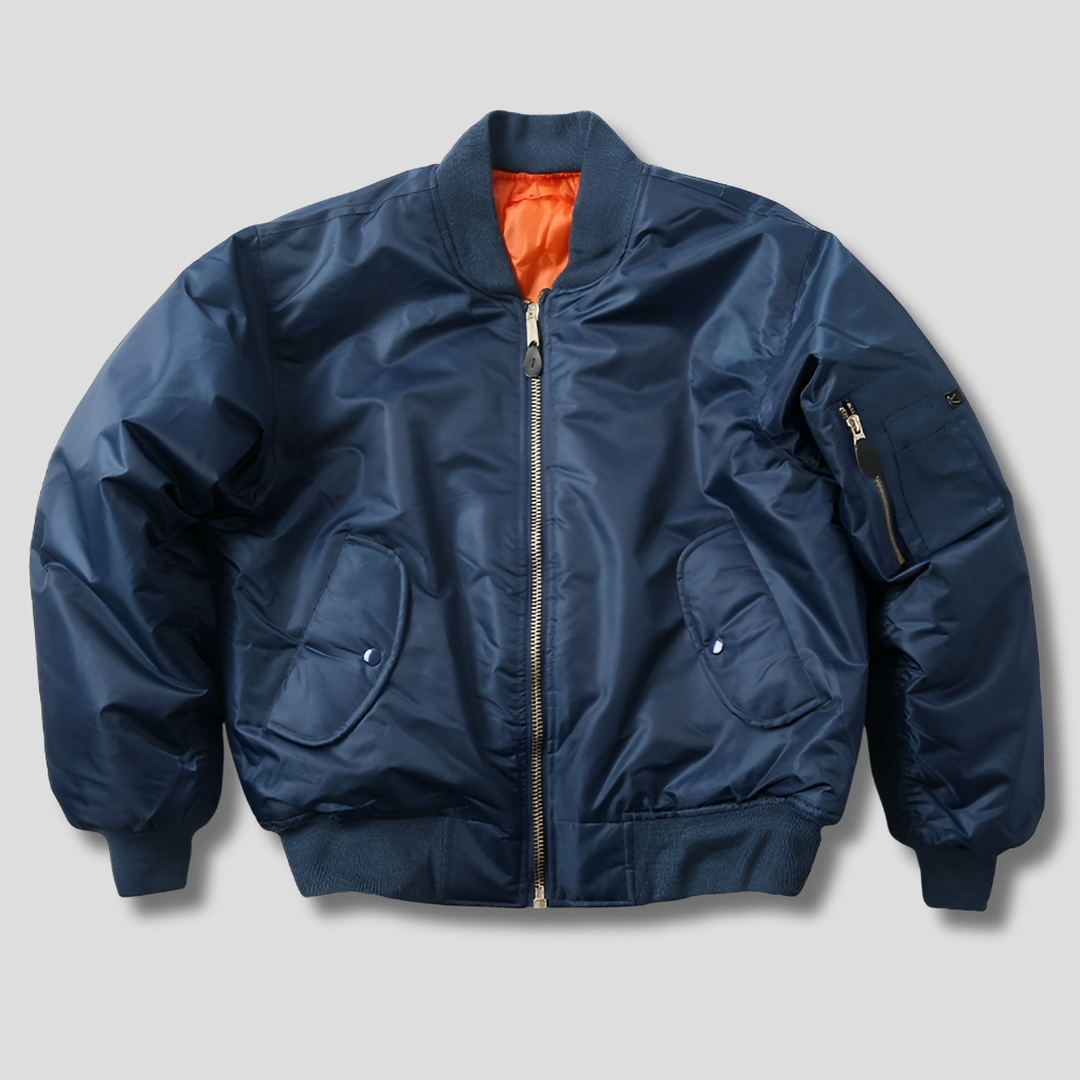 Women's Classic Zip-Up Bomber Jacket with Ribbed Collar and Utility Sleeve Pocket – Relaxed Fit Lightweight Casual Outerwear for Everyday Streetwear and Autumn Spring Layering