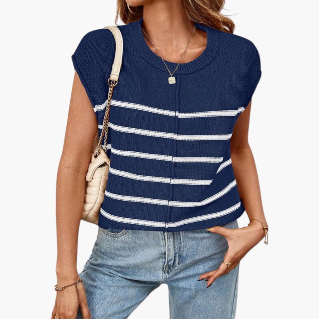 Women's Lightweight Cotton Knit Tank Top with Crew Neck and Ribbed Trim – Relaxed Sleeveless Style for Summer and Casual Everyday Wear