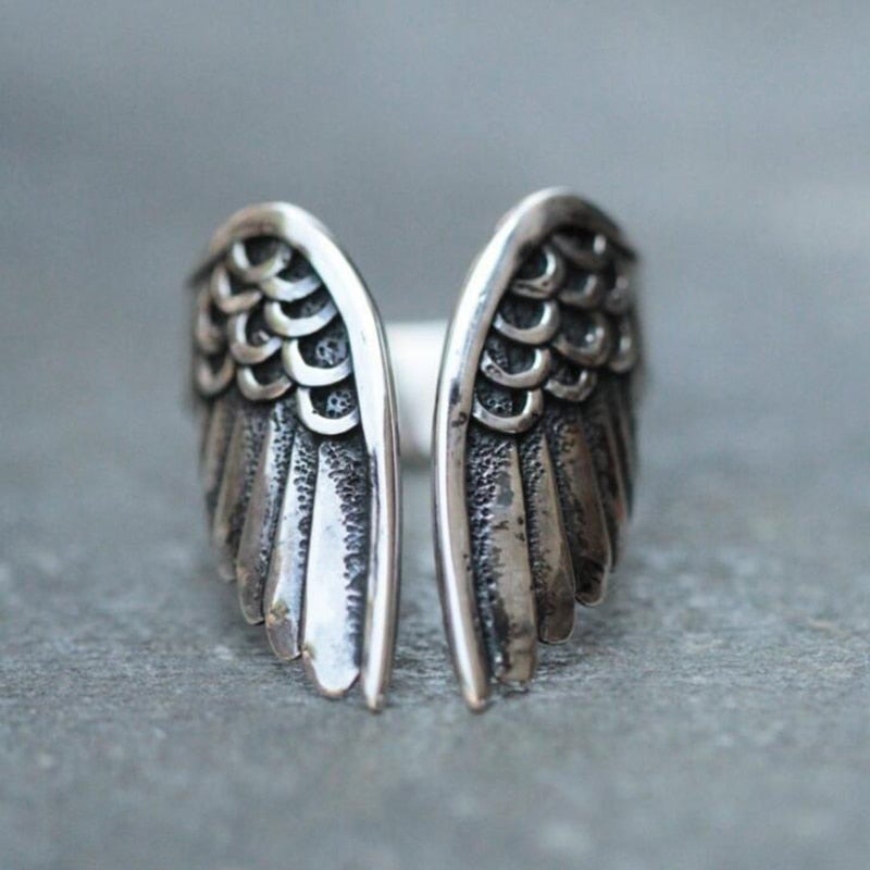 Adjustable 925 Silver Angel Ring