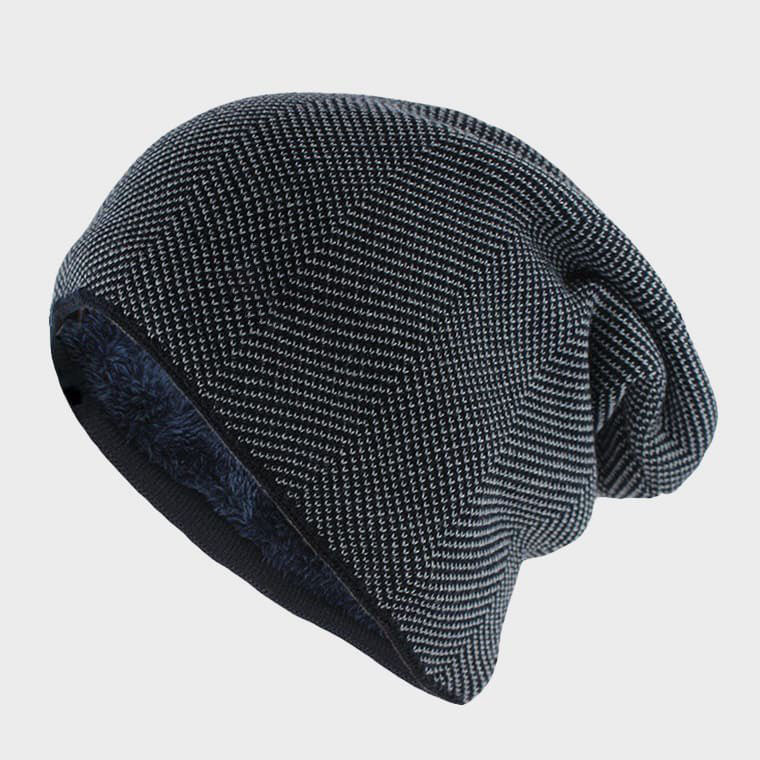 Helsinki - Slouchy Knitted Beanie with Fleece Lining