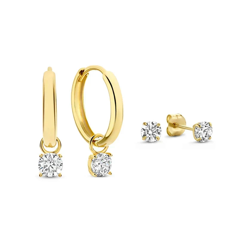 Jacintha Moon Tears Stone Earrings