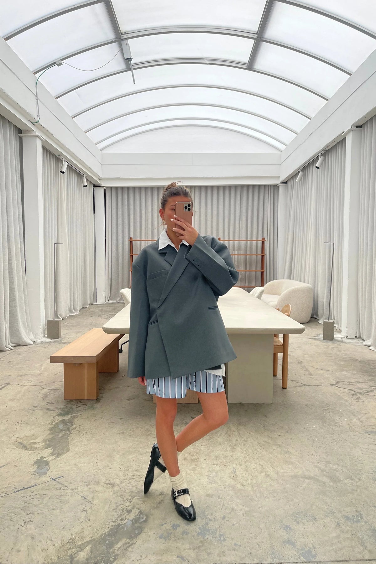 Modern Oversized Side Slit Blazer