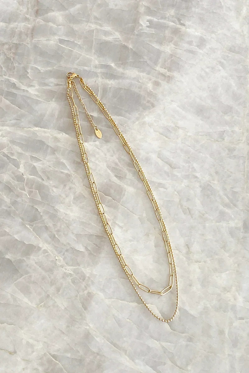 Coordinated Dani Chain Necklace Set Gold