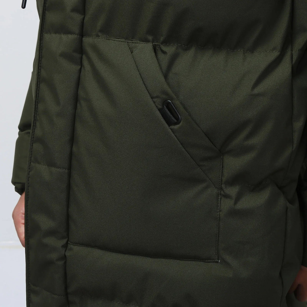 Men’s Long Hooded Quilted Jacket