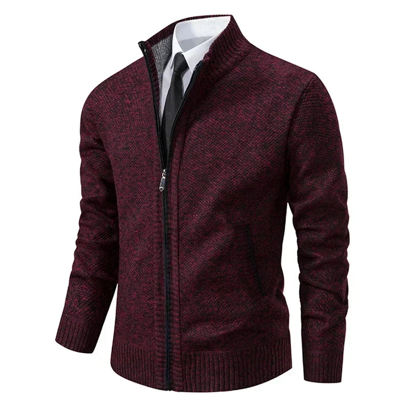 Jack - Men's Stand-Collar Zip Sweater Vest with Ribbed Trim