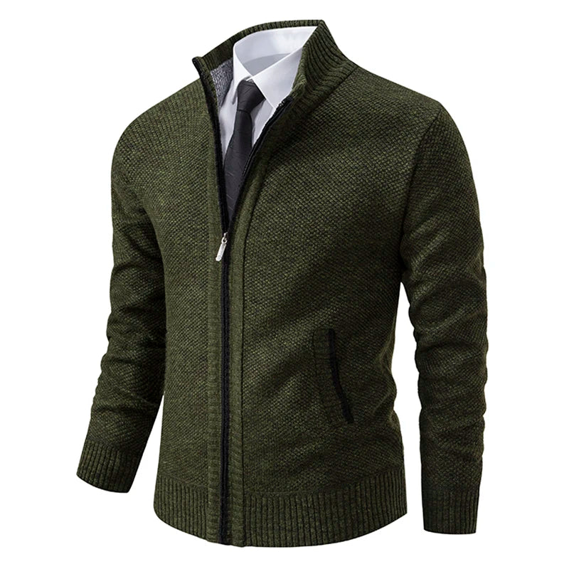 Jack - Men's Stand-Collar Zip Sweater Vest with Ribbed Trim