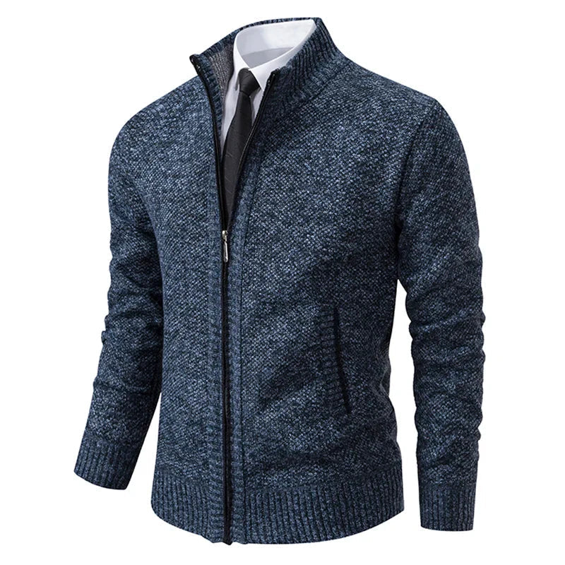 Jack - Men's Stand-Collar Zip Sweater Vest with Ribbed Trim