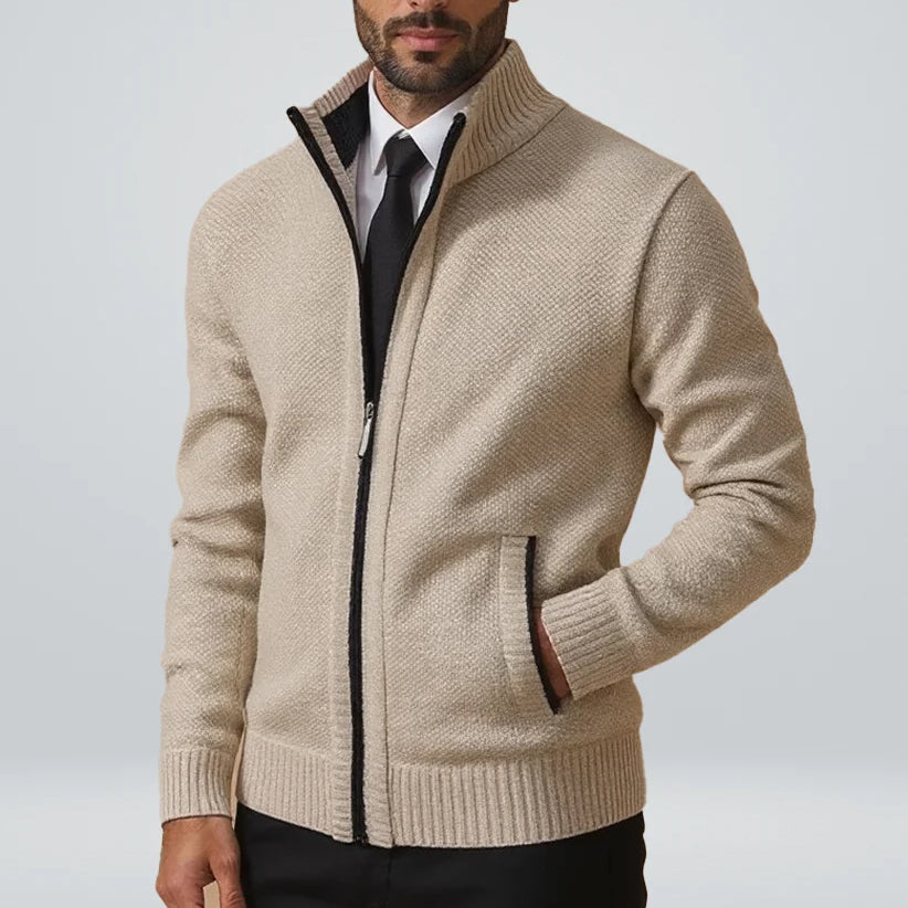 Jack - Men's Stand-Collar Zip Sweater Vest with Ribbed Trim