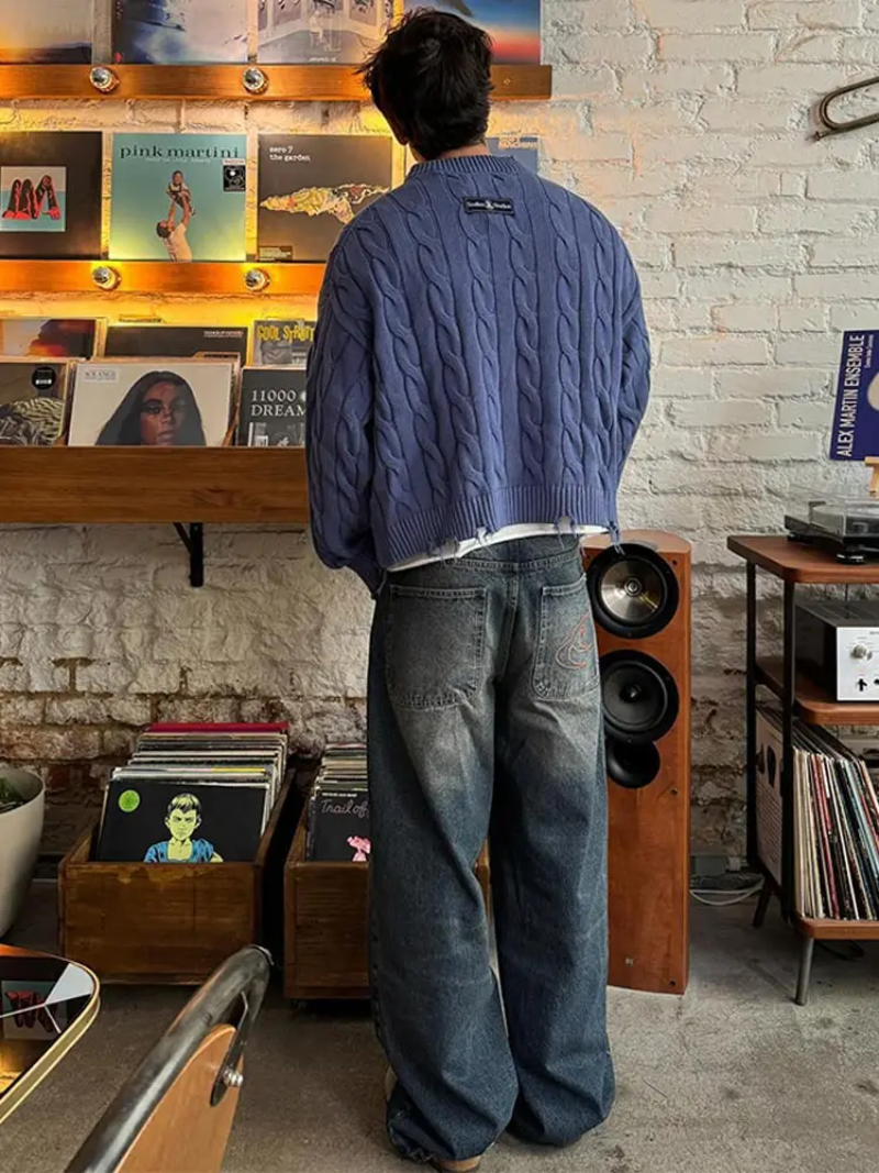Breathable Denim Sweater