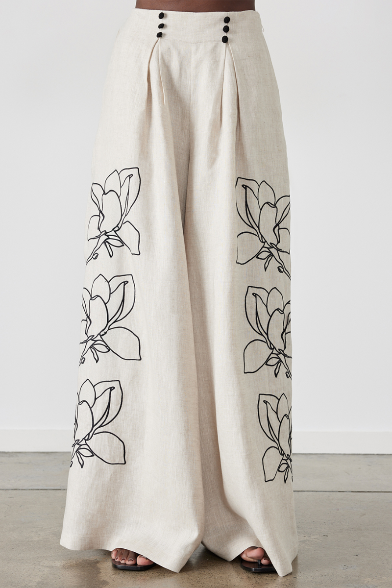 Coordinated Jasmin Balloon Sleeve Floral Trousers Set