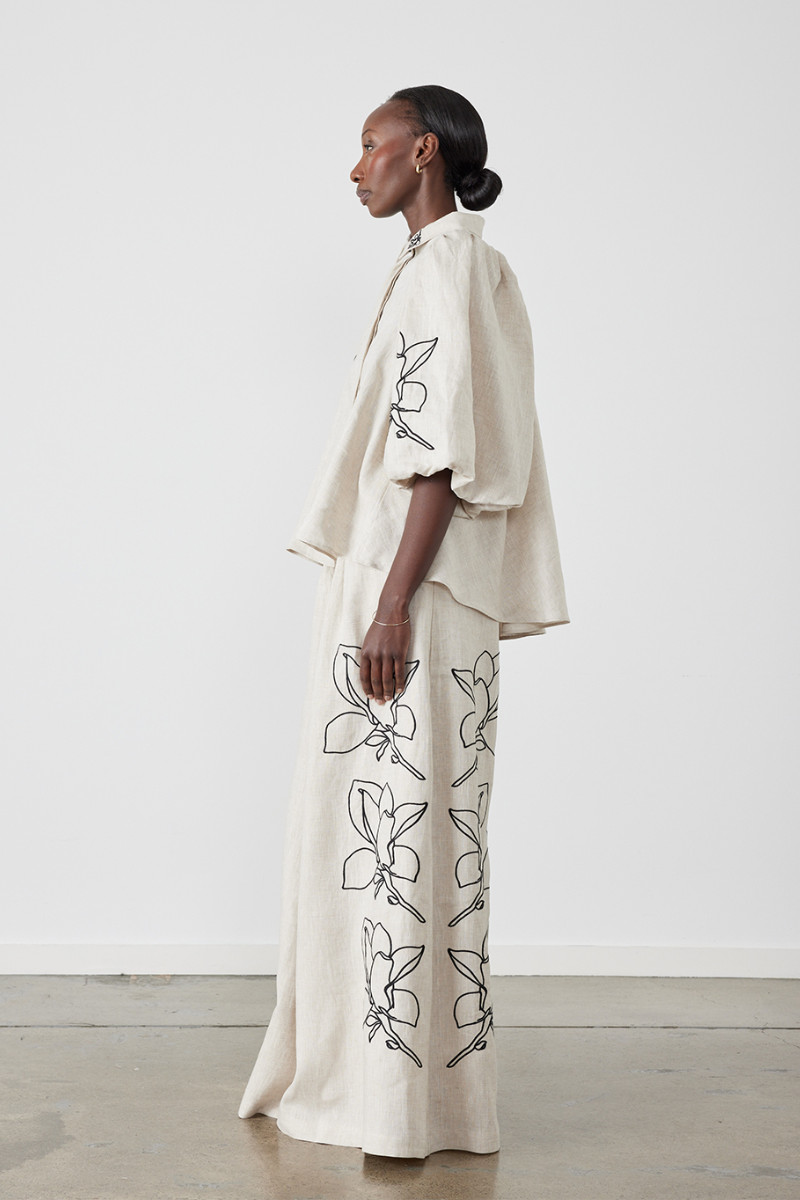 Coordinated Jasmin Balloon Sleeve Floral Trousers Set